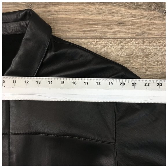 Missani Mens Leather Jacket‎ Reversible Cashmere Wool Black Zip Button Size M - Picture 11 of 14